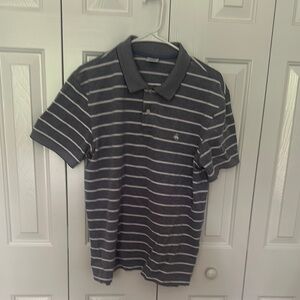 Brooks Brothers Classic Gray and White Polo with Stripes XL